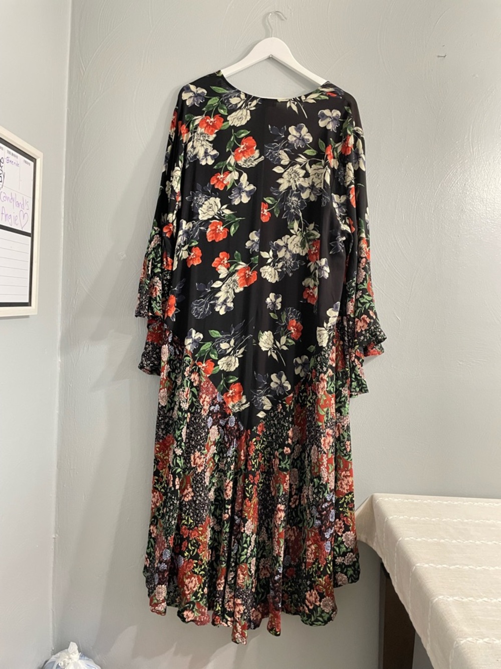 TORRID High-Low Multi Floral long Kimono Bell Sleeves boho festival Coachella 2X - Picture 8 of 13